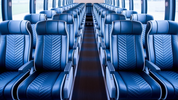 50 passenger charter bus inside daytona beach